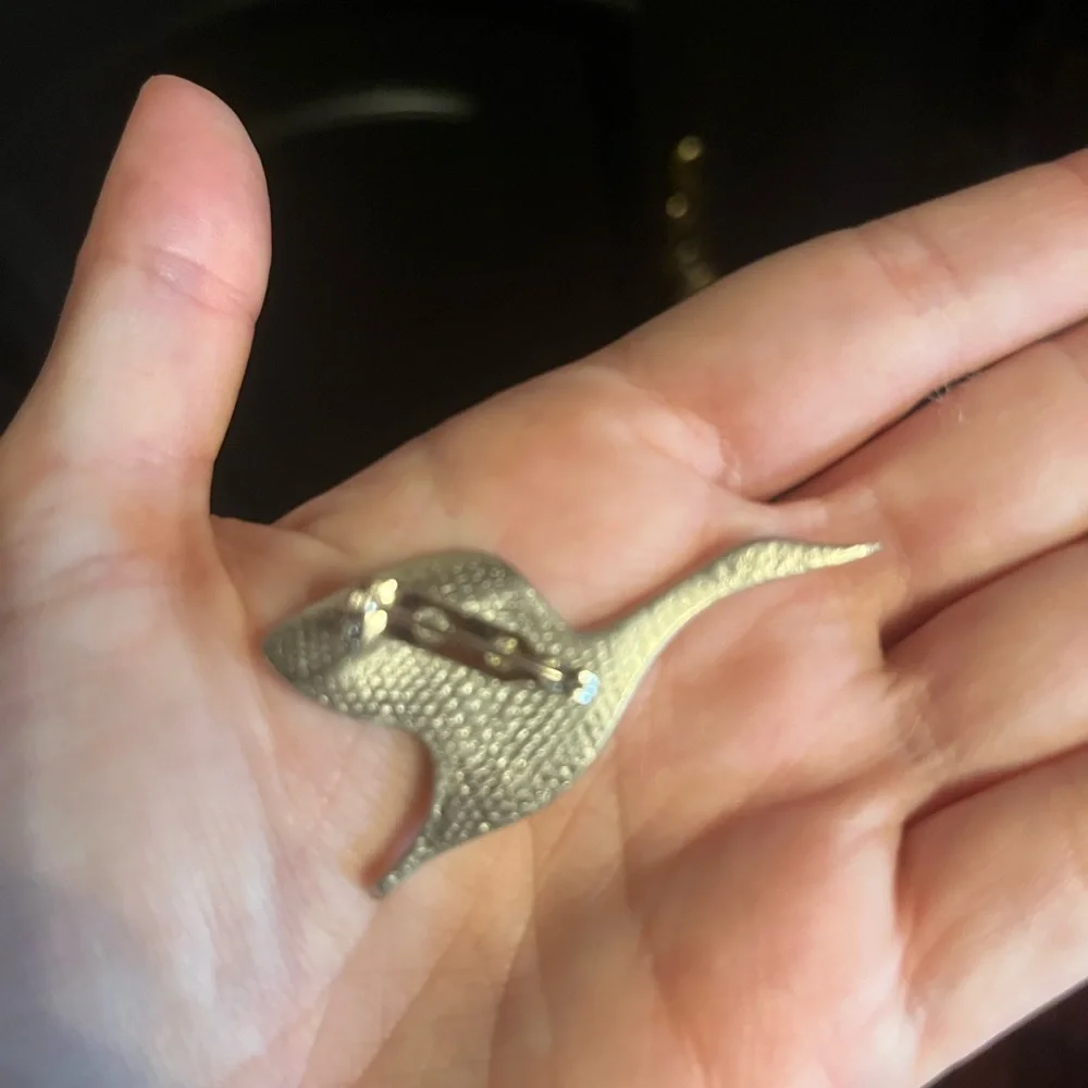 Pewter bird brooch swan goose